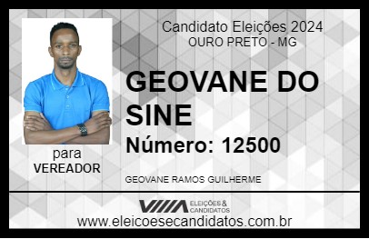 Candidato GEOVANE GUILHERME 2024 - OURO PRETO - Eleições