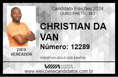 Candidato CHRISTIAN DA VAN 2024 - OURO PRETO - Eleições