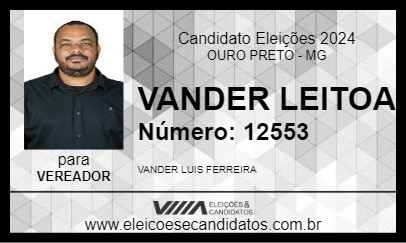 Candidato VANDER LEITOA 2024 - OURO PRETO - Eleições