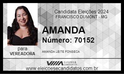 Candidato AMANDA 2024 - FRANCISCO DUMONT - Eleições