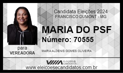 Candidato MARIA ALDENIS 2024 - FRANCISCO DUMONT - Eleições