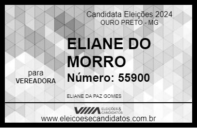 Candidato ELIANE DO MORRO 2024 - OURO PRETO - Eleições