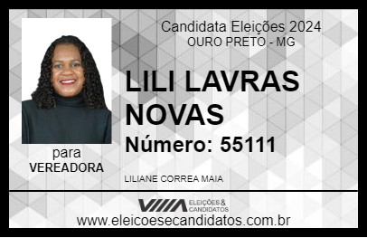 Candidato LILI LAVRAS NOVAS 2024 - OURO PRETO - Eleições