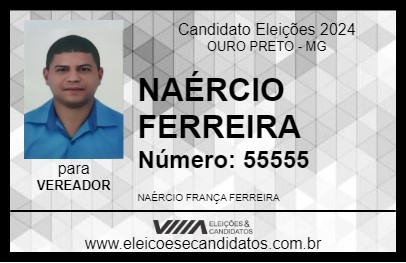 Candidato NAÉRCIO FERREIRA 2024 - OURO PRETO - Eleições