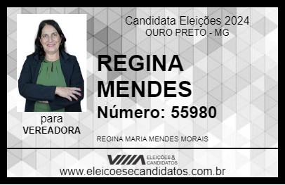 Candidato REGINA MENDES 2024 - OURO PRETO - Eleições