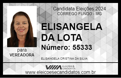 Candidato ELISANGELA DA LOTA 2024 - CÓRREGO FUNDO - Eleições