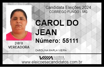 Candidato CAROL DO JEAN 2024 - CÓRREGO FUNDO - Eleições