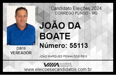 Candidato JOÃO DA BOATE 2024 - CÓRREGO FUNDO - Eleições