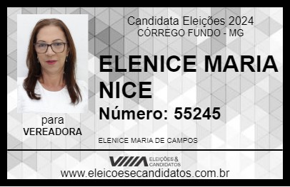 Candidato ELENICE MARIA  NICE  2024 - CÓRREGO FUNDO - Eleições