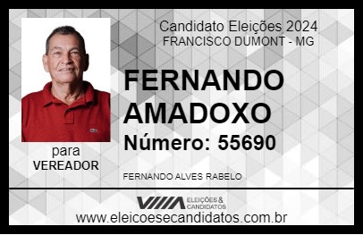 Candidato FERNANDO AMADOXO 2024 - FRANCISCO DUMONT - Eleições