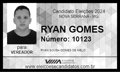 Candidato RYAN GOMES 2024 - NOVA SERRANA - Eleições