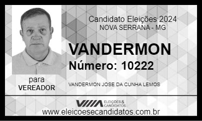 Candidato VANDERMON 2024 - NOVA SERRANA - Eleições