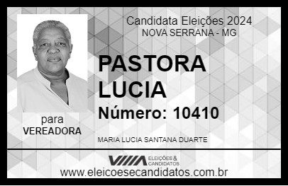 Candidato PASTORA LUCIA 2024 - NOVA SERRANA - Eleições