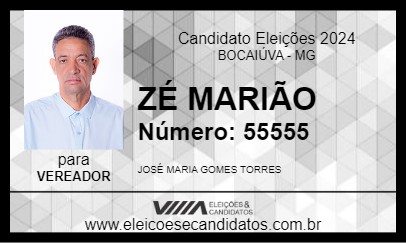 Candidato ZÉ MARIÃO 2024 - BOCAIÚVA - Eleições