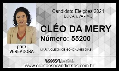 Candidato CLÉO DA MERY 2024 - BOCAIÚVA - Eleições