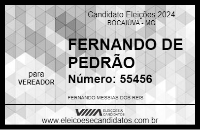 Candidato FERNANDO DE PEDRÃO 2024 - BOCAIÚVA - Eleições