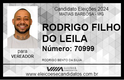 Candidato RODRIGO FILHO DO LEILA 2024 - MATIAS BARBOSA - Eleições