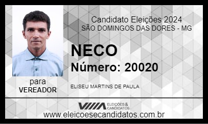 Candidato NECO 2024 - SÃO DOMINGOS DAS DORES - Eleições