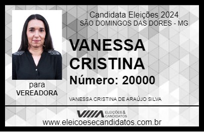 Candidato VANESSA CRISTINA 2024 - SÃO DOMINGOS DAS DORES - Eleições