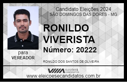 Candidato RONILDO VIVERISTA 2024 - SÃO DOMINGOS DAS DORES - Eleições