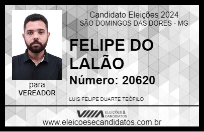 Candidato FELIPE DO LALÃO 2024 - SÃO DOMINGOS DAS DORES - Eleições