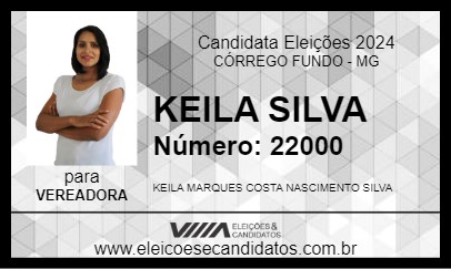 Candidato KEILA SILVA 2024 - CÓRREGO FUNDO - Eleições