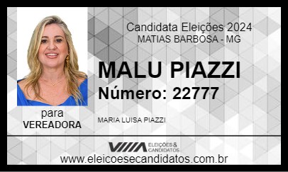 Candidato MALU PIAZZI 2024 - MATIAS BARBOSA - Eleições