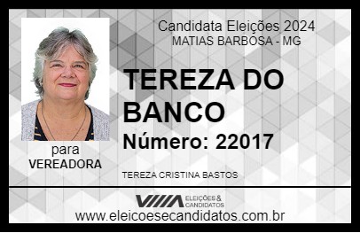 Candidato TEREZA DO BANCO 2024 - MATIAS BARBOSA - Eleições