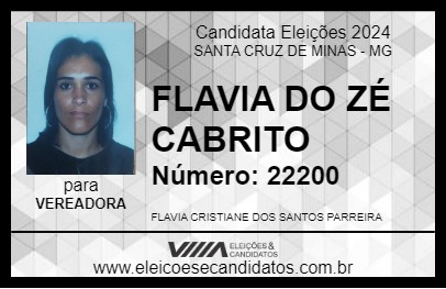 Candidato FLAVIA DO ZÉ CABRITO 2024 - SANTA CRUZ DE MINAS - Eleições