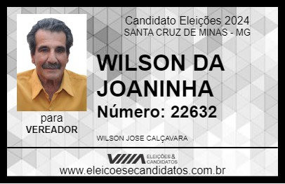 Candidato WILSON DA JOANINHA 2024 - SANTA CRUZ DE MINAS - Eleições