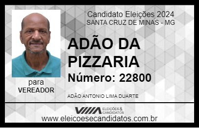 Candidato ADÃO DA PIZZARIA 2024 - SANTA CRUZ DE MINAS - Eleições