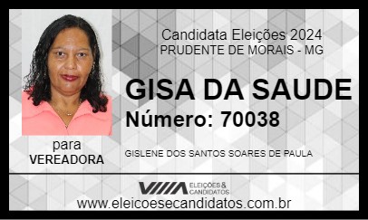 Candidato GISA DA SAUDE 2024 - PRUDENTE DE MORAIS - Eleições