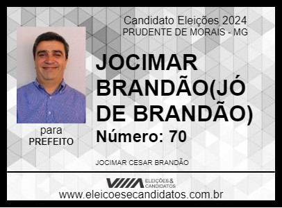 Candidato JOCIMAR BRANDÃO(JÓ DE BRANDÃO) 2024 - PRUDENTE DE MORAIS - Eleições