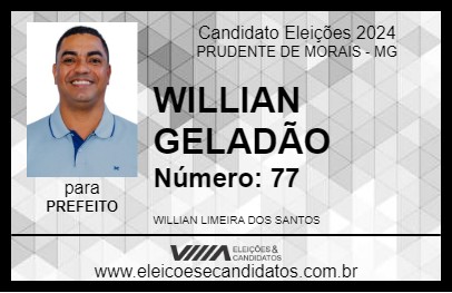 Candidato WILLIAN GELADÃO 2024 - PRUDENTE DE MORAIS - Eleições