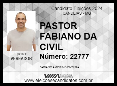 Candidato PASTOR FABIANO AMORIM 2024 - CANDEIAS - Eleições