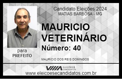 Candidato MAURICIO VETERINÁRIO 2024 - MATIAS BARBOSA - Eleições