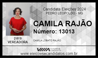 Candidato CAMILA RAJÃO 2024 - PEDRO LEOPOLDO - Eleições