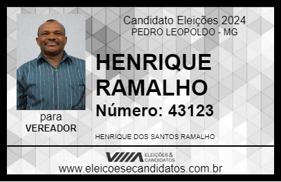 Candidato HENRIQUE RAMALHO 2024 - PEDRO LEOPOLDO - Eleições