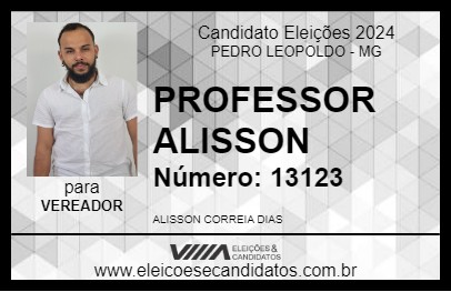 Candidato PROFESSOR ALISSON 2024 - PEDRO LEOPOLDO - Eleições