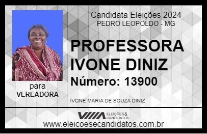 Candidato PROFESSORA IVONE DINIZ 2024 - PEDRO LEOPOLDO - Eleições