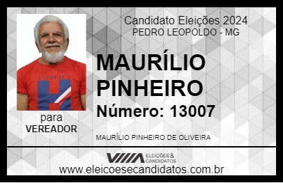 Candidato MAURÍLIO PINHEIRO 2024 - PEDRO LEOPOLDO - Eleições