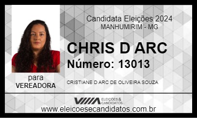 Candidato CHRIS D ARC 2024 - MANHUMIRIM - Eleições