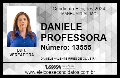 Candidato DANIELE PROFESSORA 2024 - MANHUMIRIM - Eleições