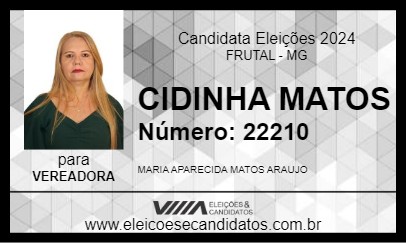 Candidato CIDINHA MATOS 2024 - FRUTAL - Eleições