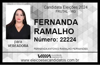 Candidato FERNANDA RAMALHO 2024 - FRUTAL - Eleições