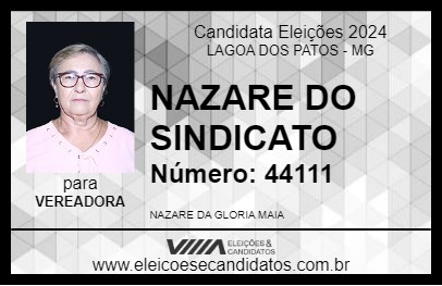 Candidato NAZARE DO SINDICATO 2024 - LAGOA DOS PATOS - Eleições