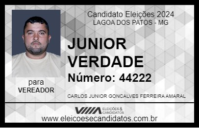 Candidato JUNIOR VERDADE 2024 - LAGOA DOS PATOS - Eleições