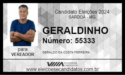 Candidato GERALDINHO 2024 - SARDOÁ - Eleições