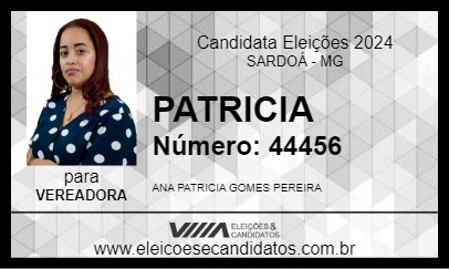 Candidato PATRICIA 2024 - SARDOÁ - Eleições