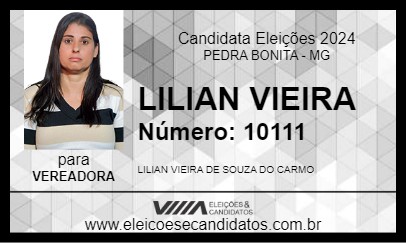 Candidato LILIAN VIEIRA 2024 - PEDRA BONITA - Eleições